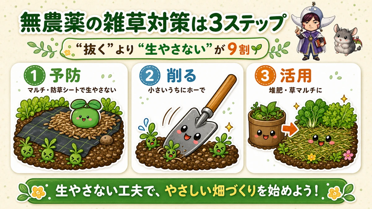無農薬の雑草対策の全体像