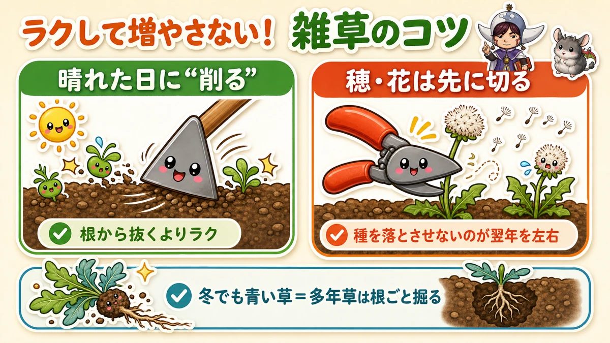 削ると種を落とさせない