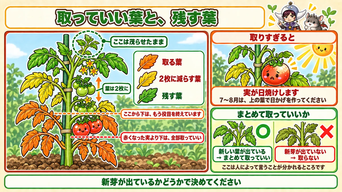 下葉かきの線引き
