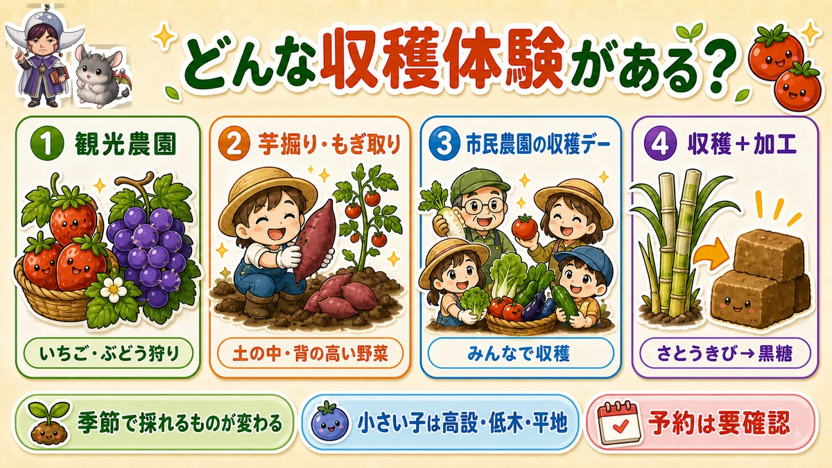 収穫体験の4タイプと選び方