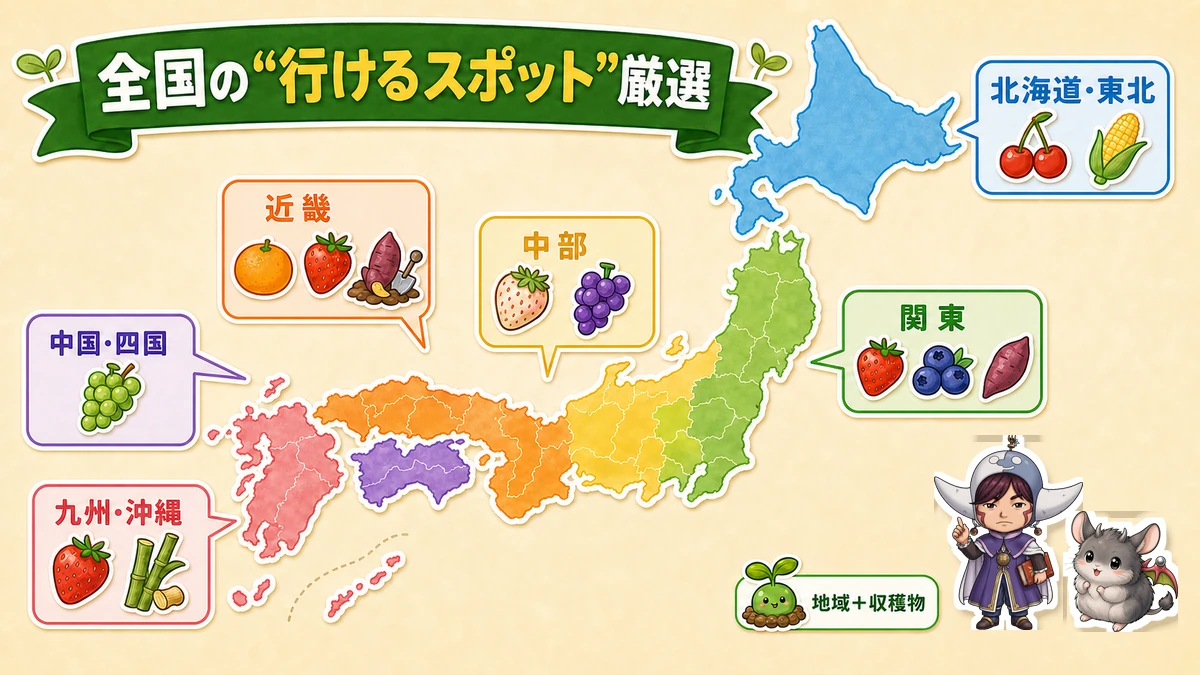 全国の収穫体験スポット地図