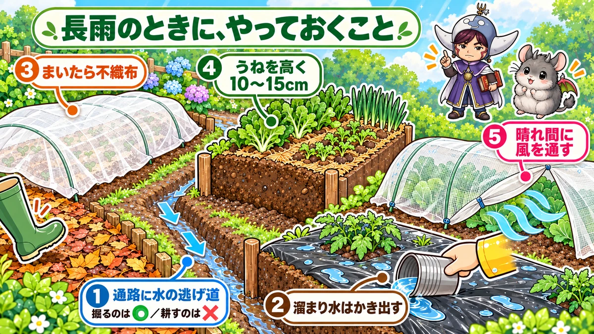長雨のときの手当て