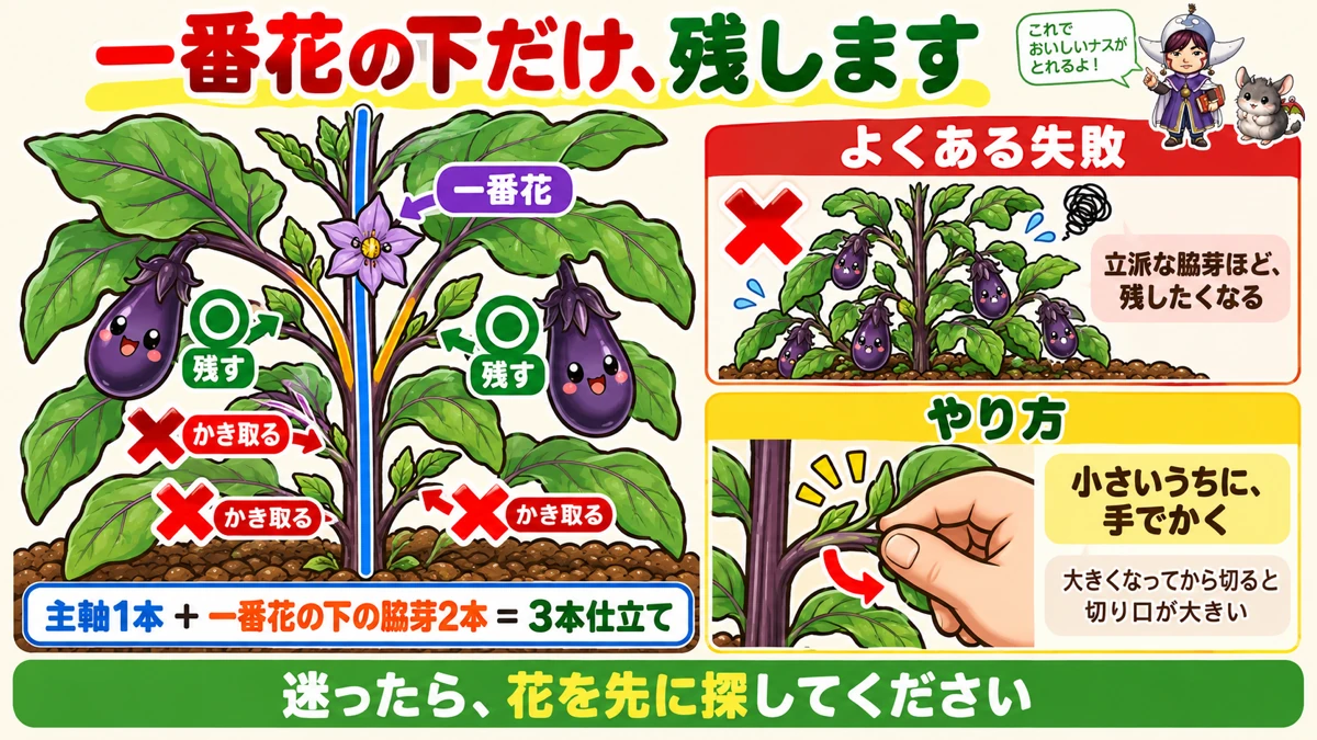 一番花と芽かき