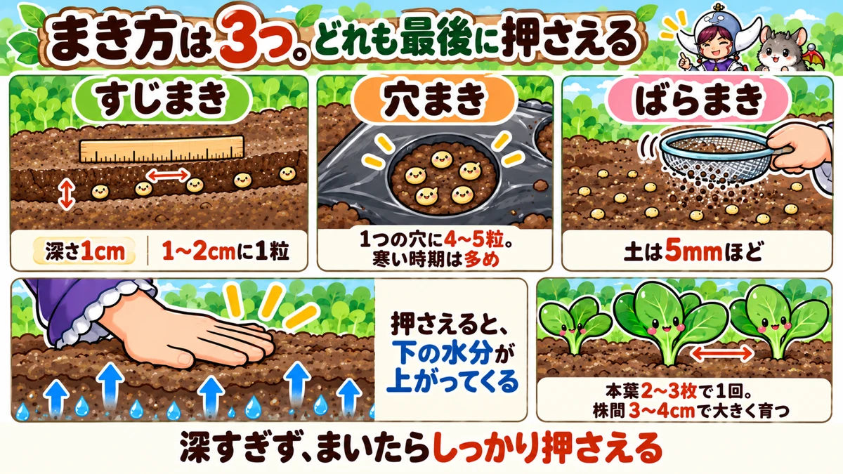 すじまきと穴まき