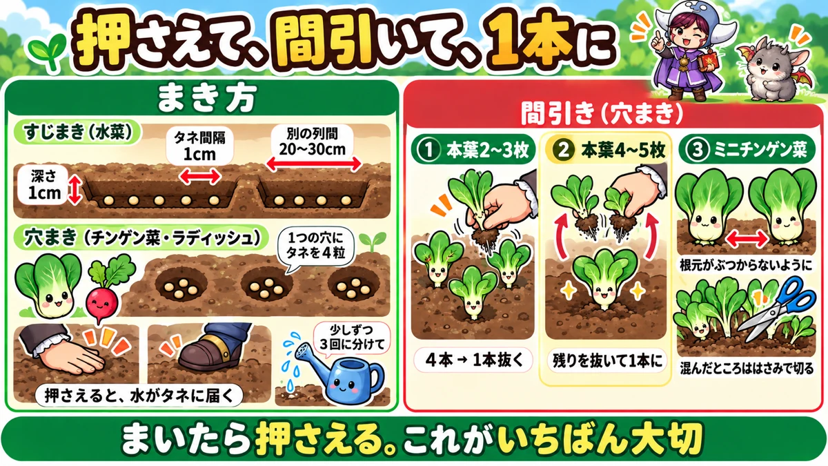 まき方と間引き