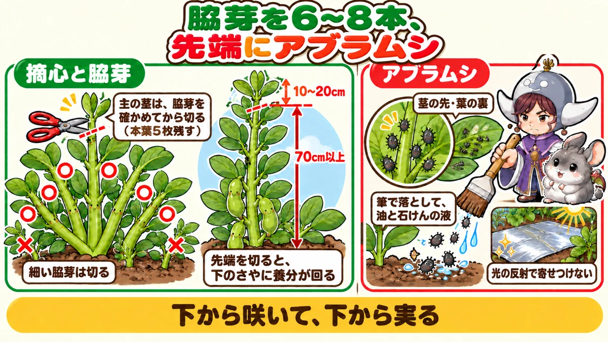 摘心とアブラムシ
