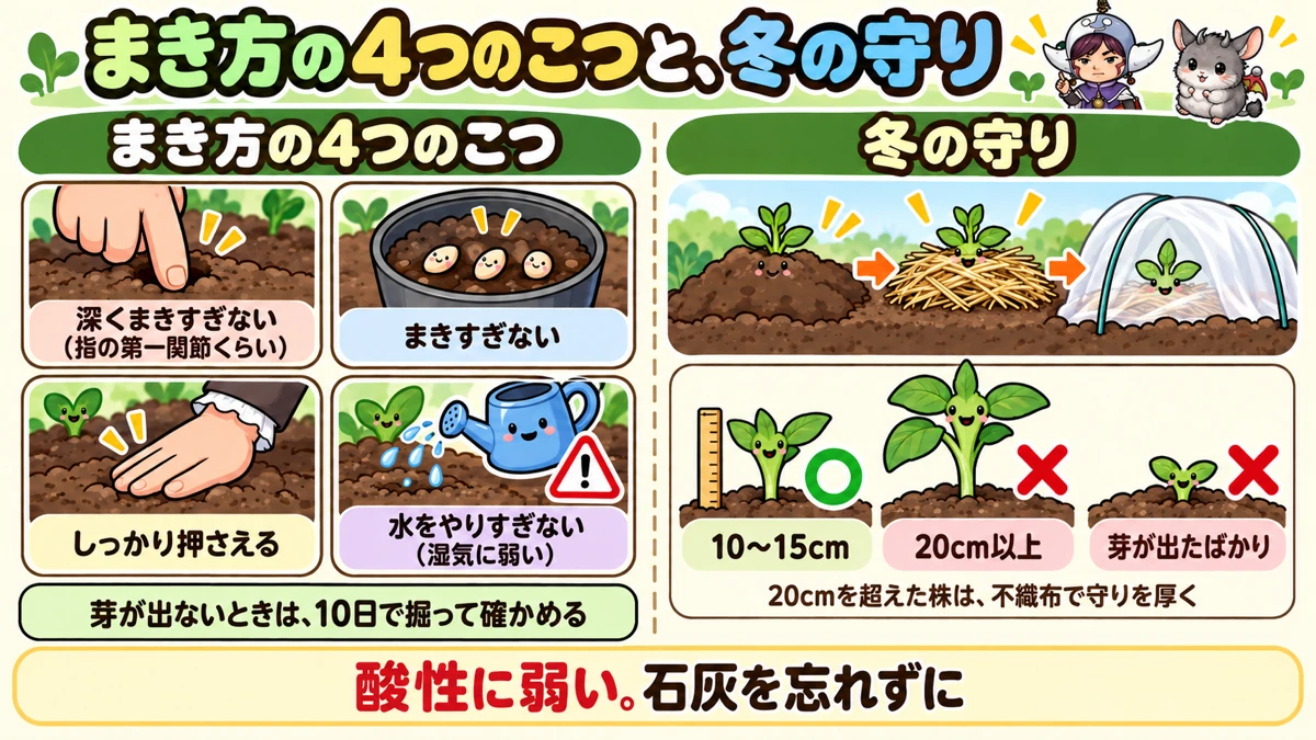 まき方と冬越し