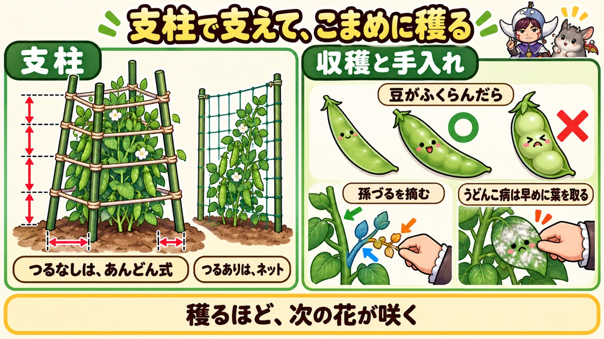 支柱と収穫