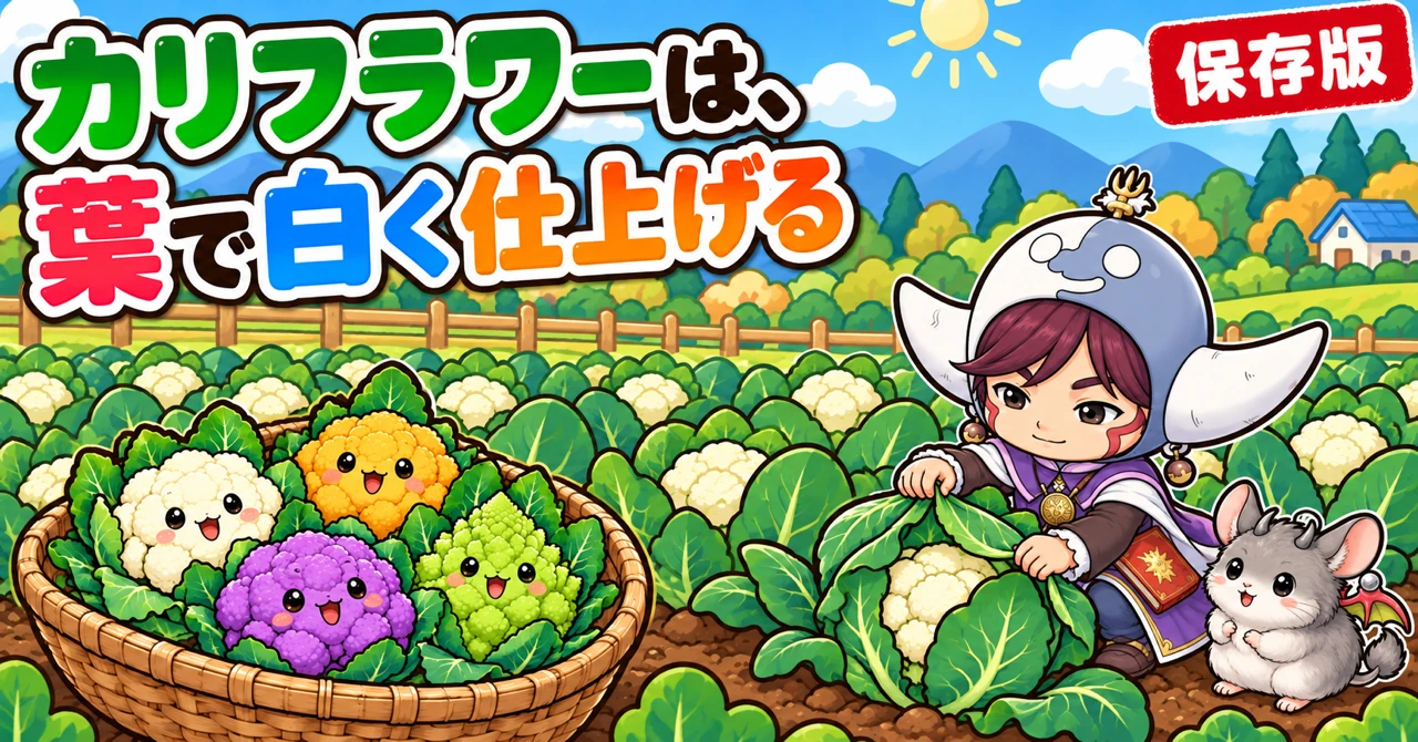 カリフラワーの育て方｜品種と色、植えつけ、追肥、白く仕上げる葉かけ、収穫