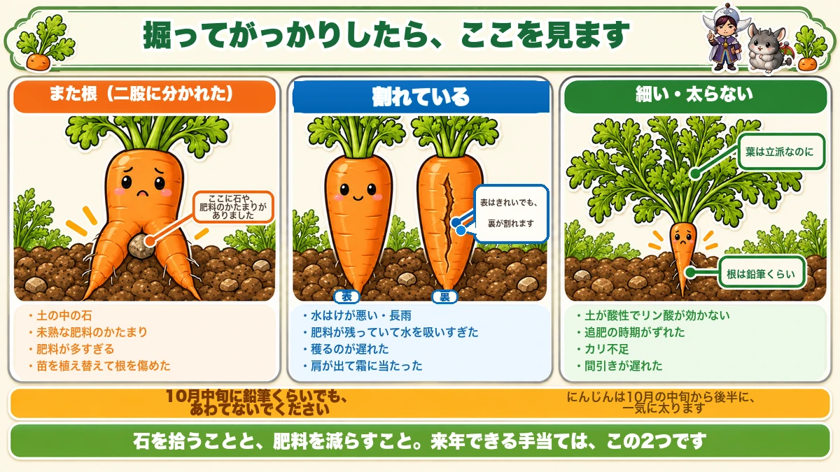 また根と割れ