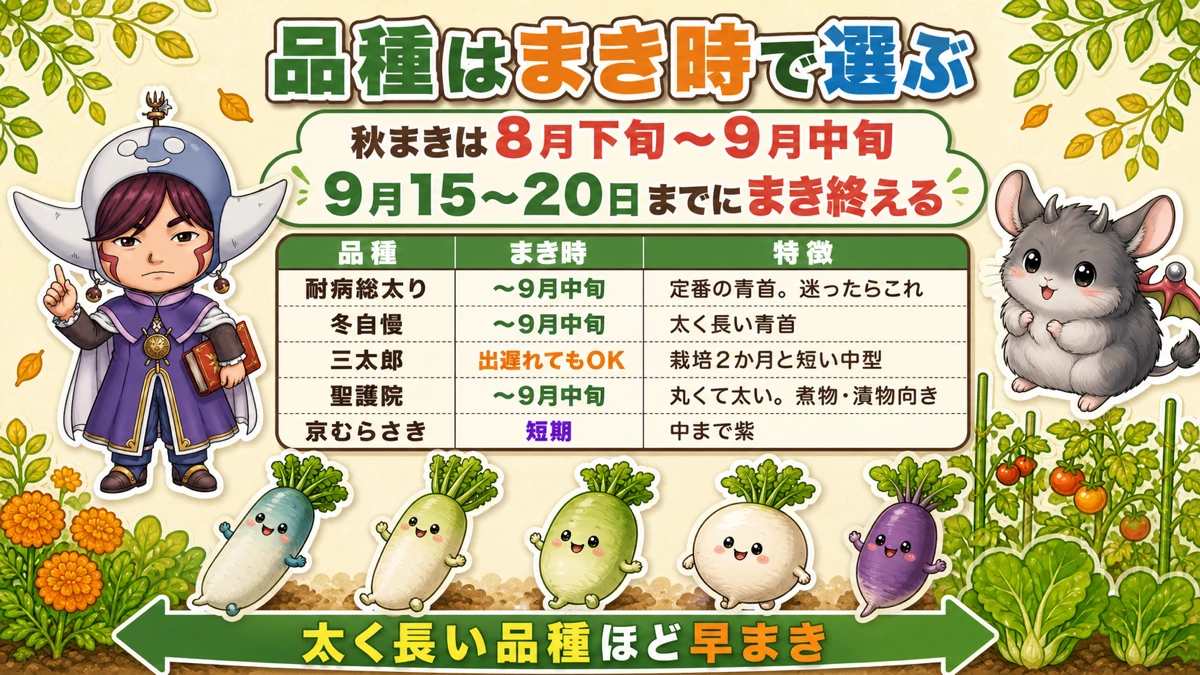 大根の品種とまき時