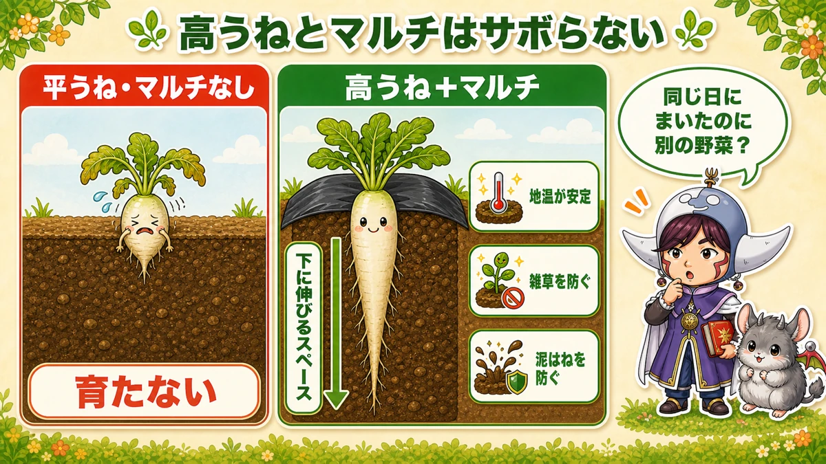高うねとマルチは効く