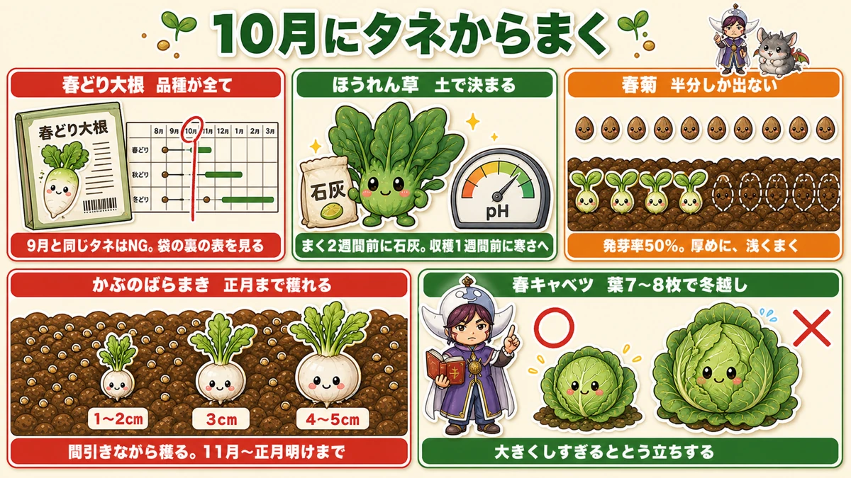 10月にタネからまく5つの野菜