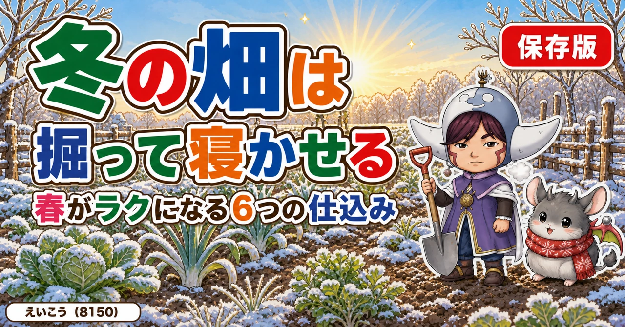 【保存版】冬の畑は「掘って寝かせる」❄️