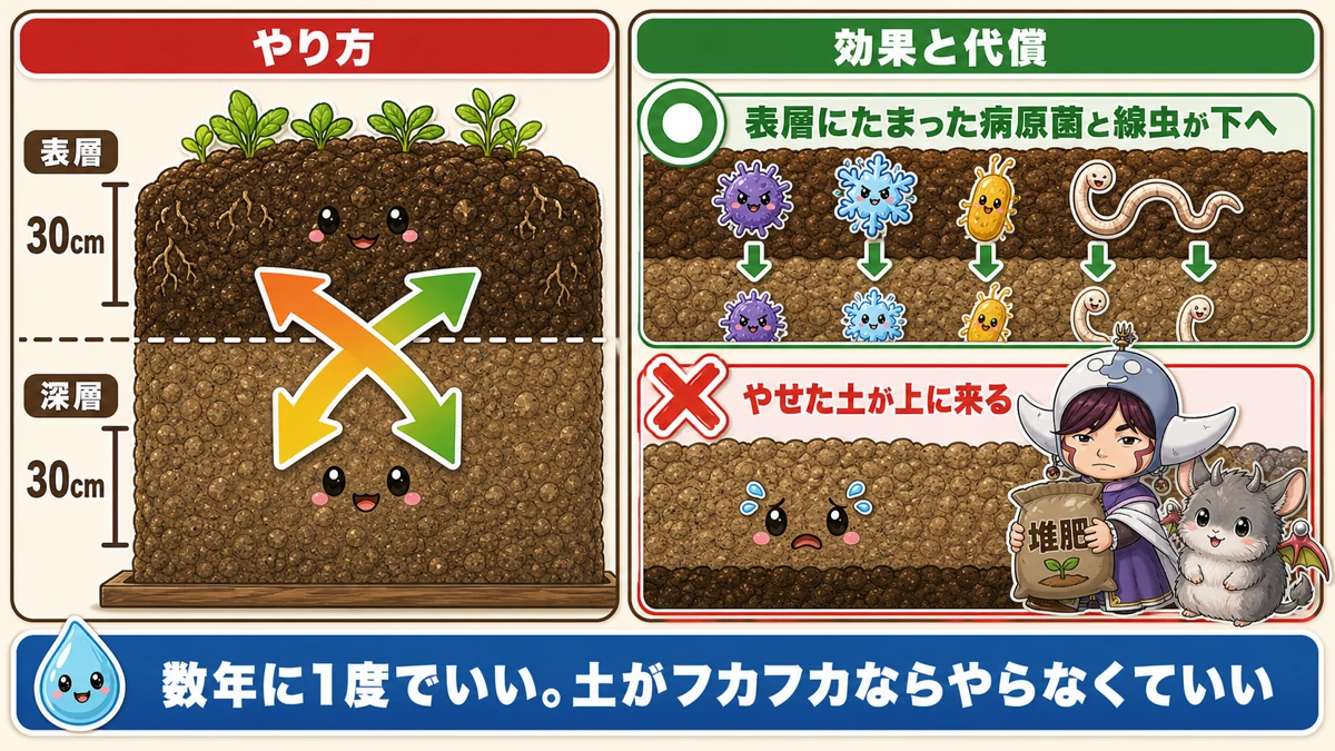 天地返しのやり方と、やせた土が上に来る代償