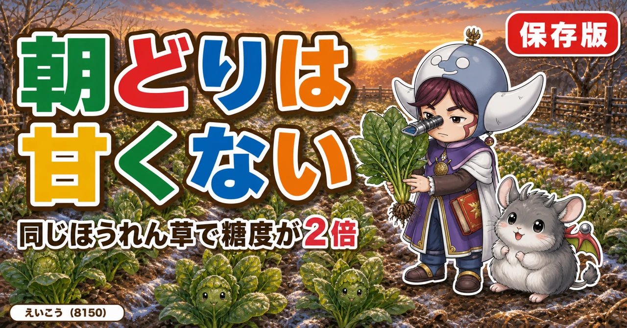 朝どりは甘くない🥬 糖度が2倍変わる話