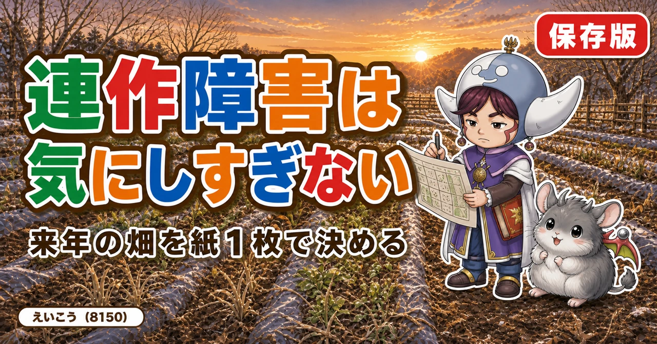 連作障害は気にしなくて大丈夫🗺️