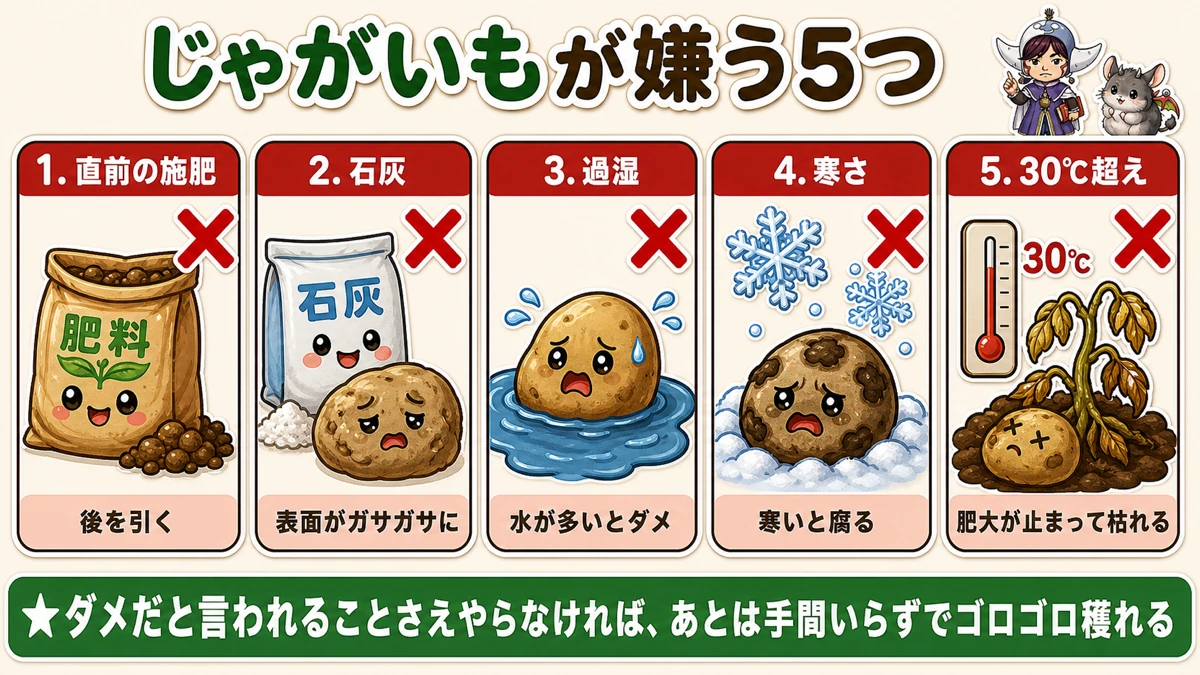 じゃがいもが嫌う5つ