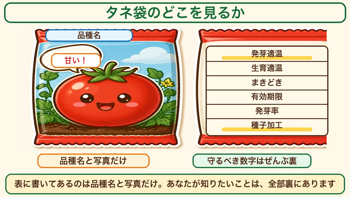 タネ袋の表と裏、見るべき6項目