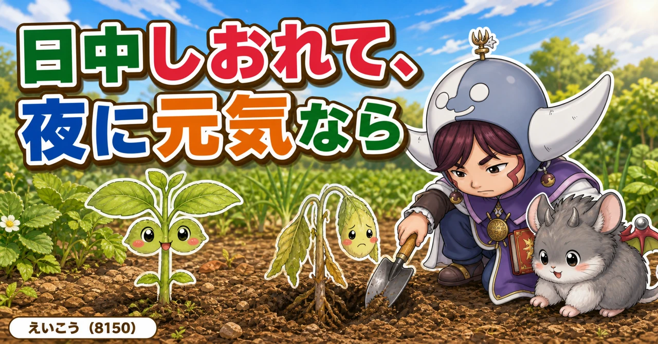 日中しおれて夜に元気なら🐛