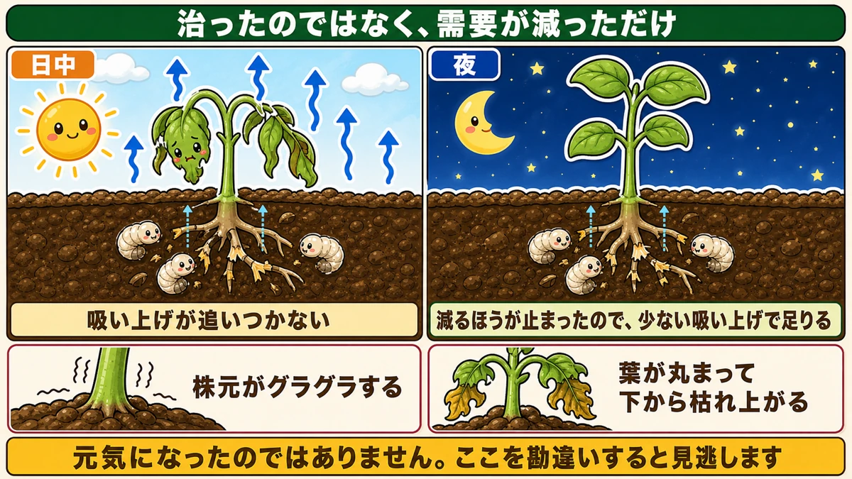 日中しおれて夜元気になるしくみ