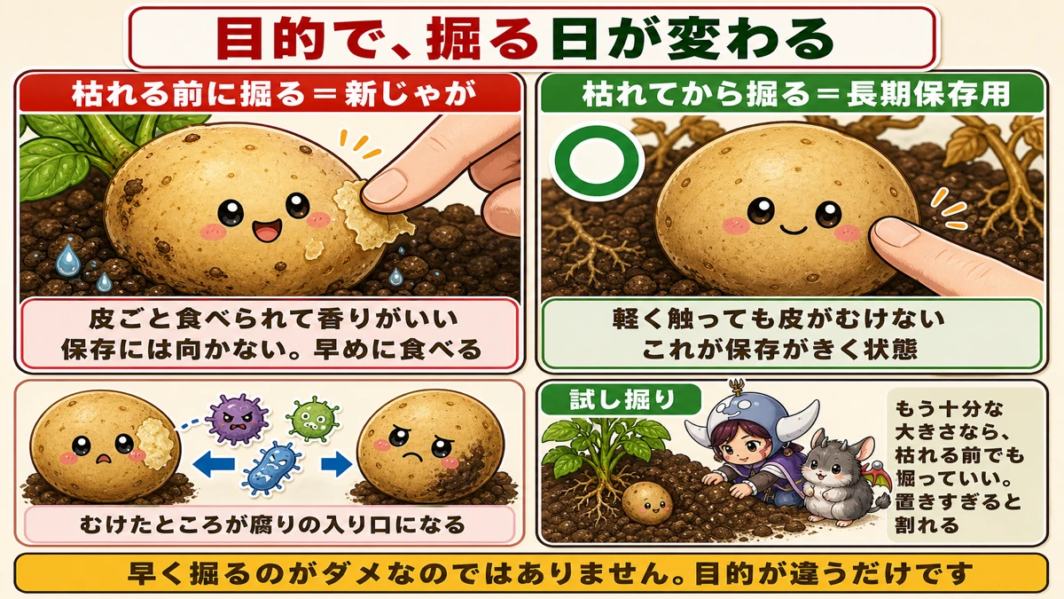 新じゃがと長期保存用のちがい
