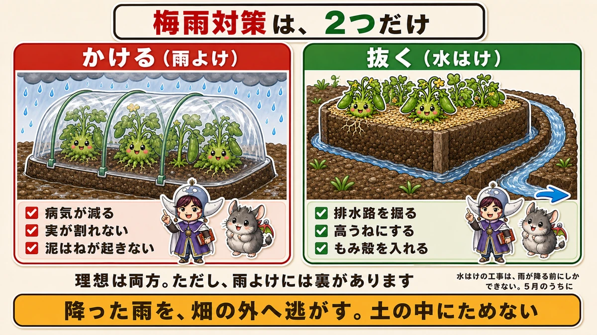 梅雨対策はかけると抜くの2つ