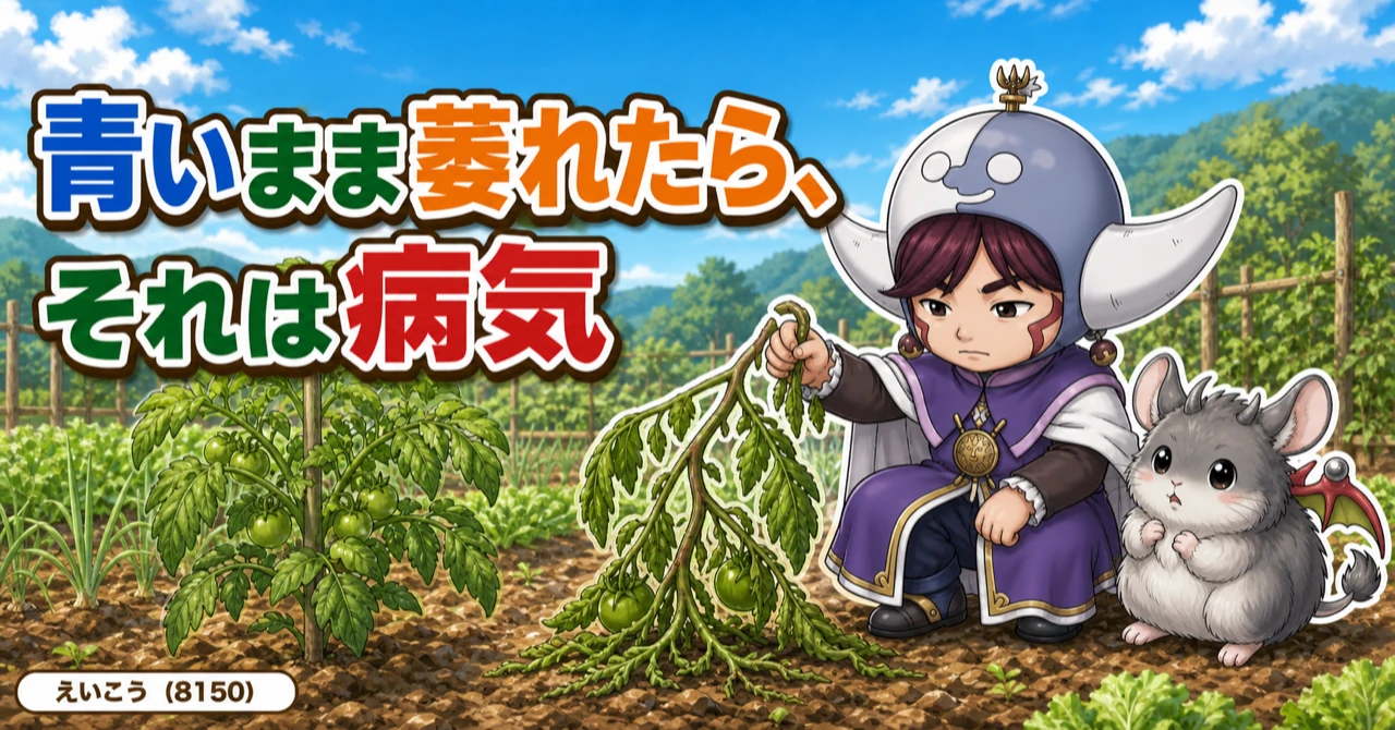 青いまま萎れたら病気です🍅