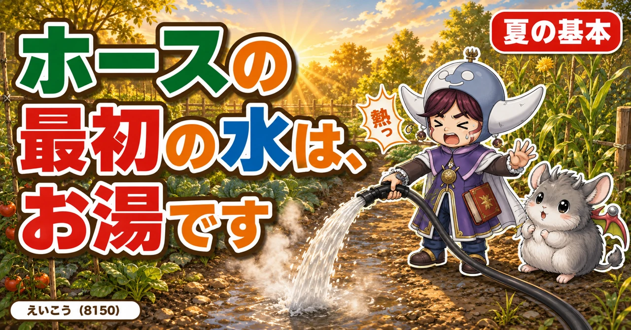 ホースの最初の水はお湯です💧