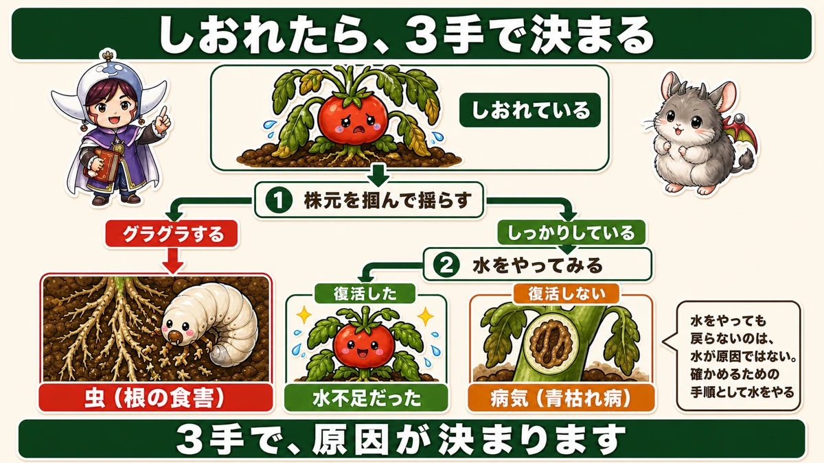 しおれたときの3つの見分け
