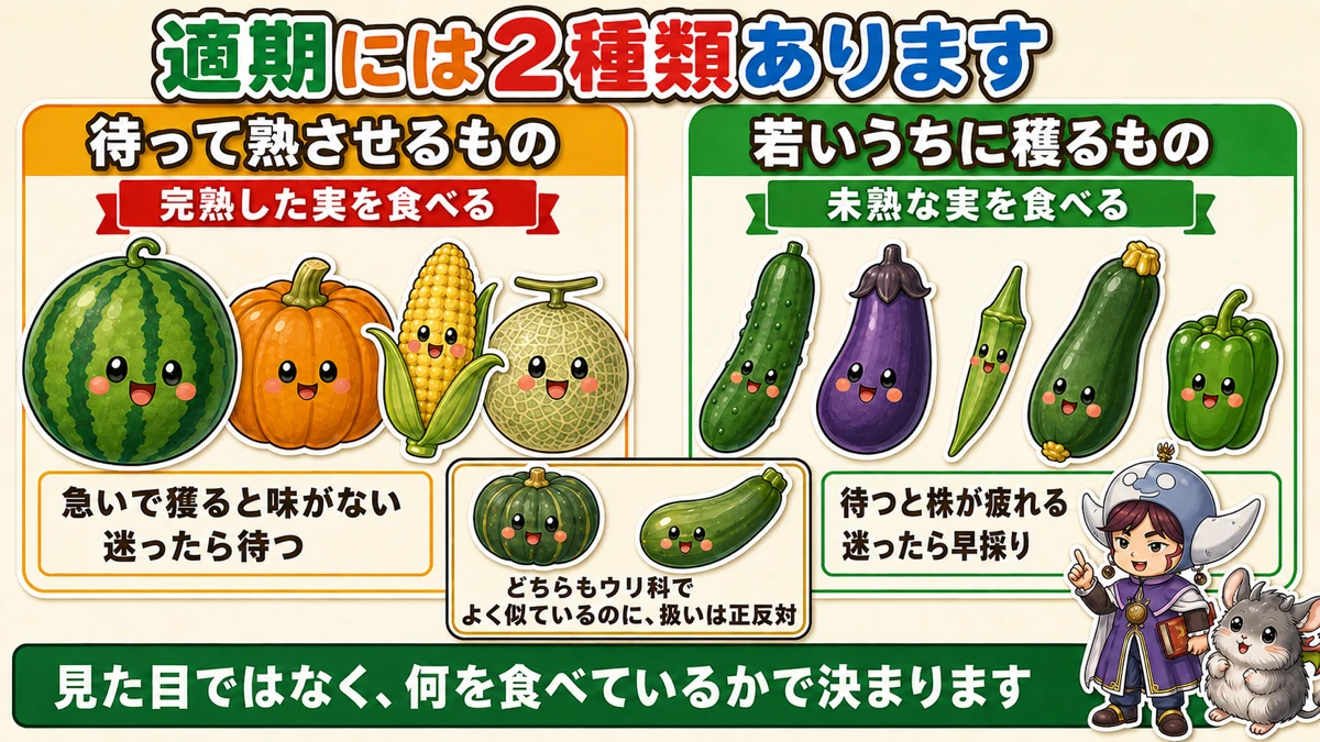 収穫適期は2種類