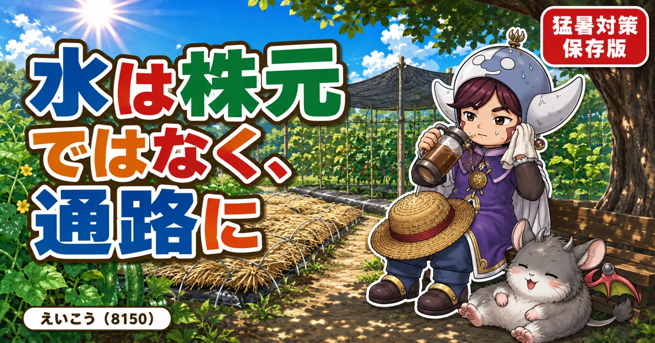 水は株元ではなく通路にやります🌞