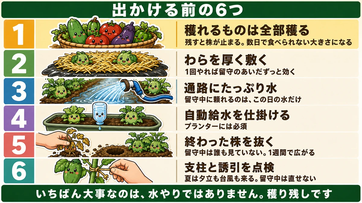 出かける前の6つ