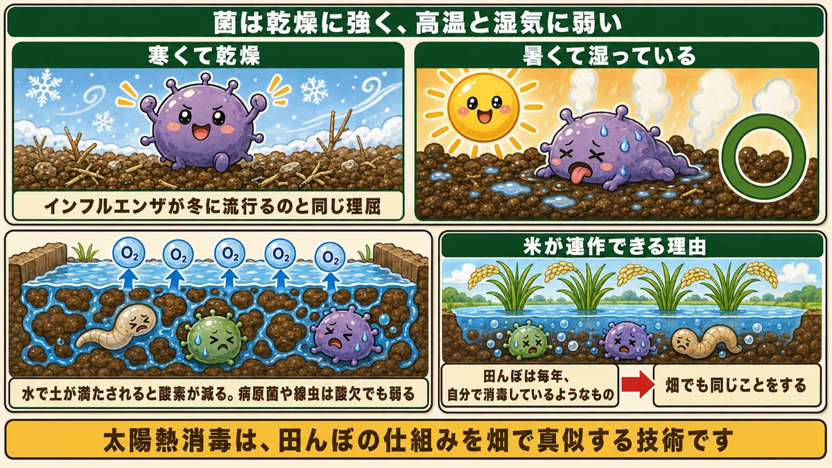 菌は高温多湿に弱い