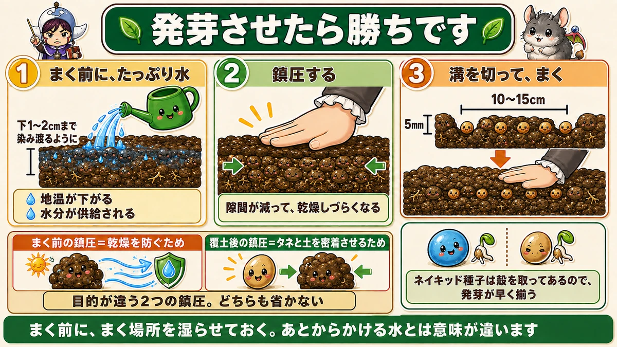 発芽させる3手