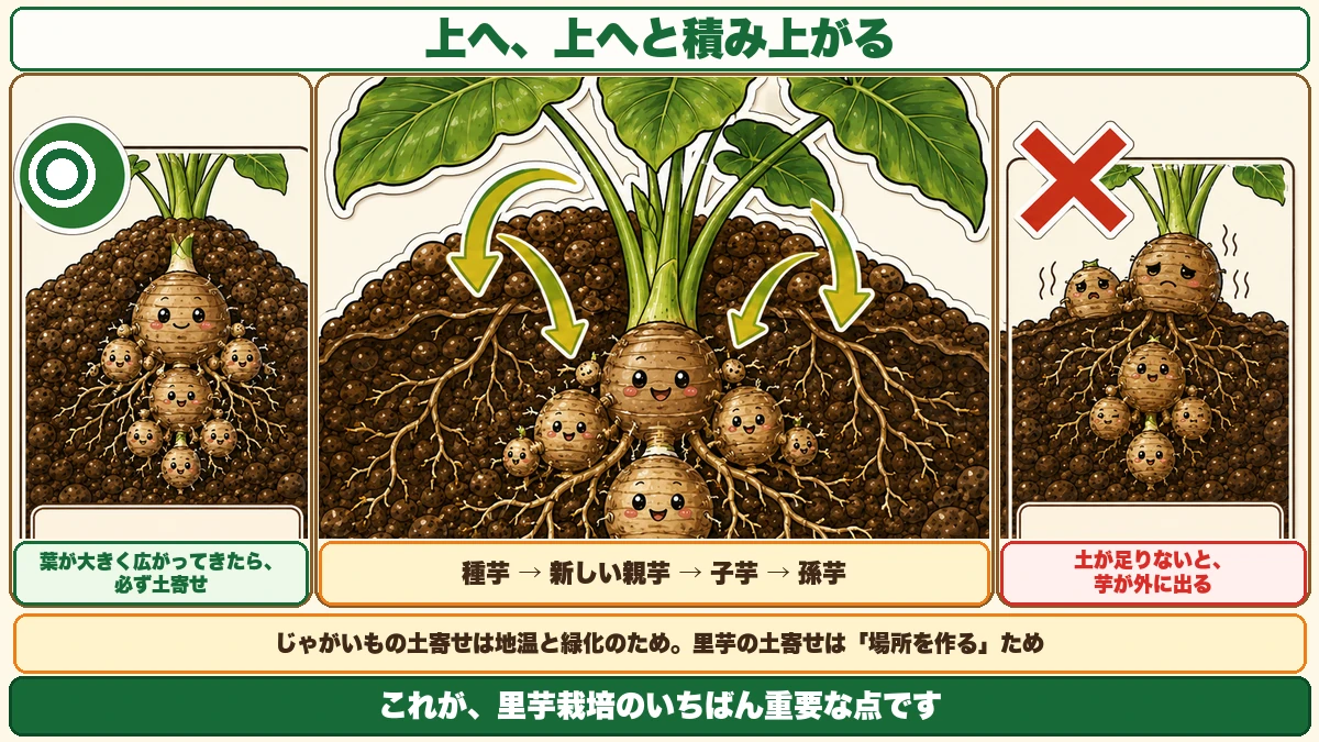 芋は上にできる