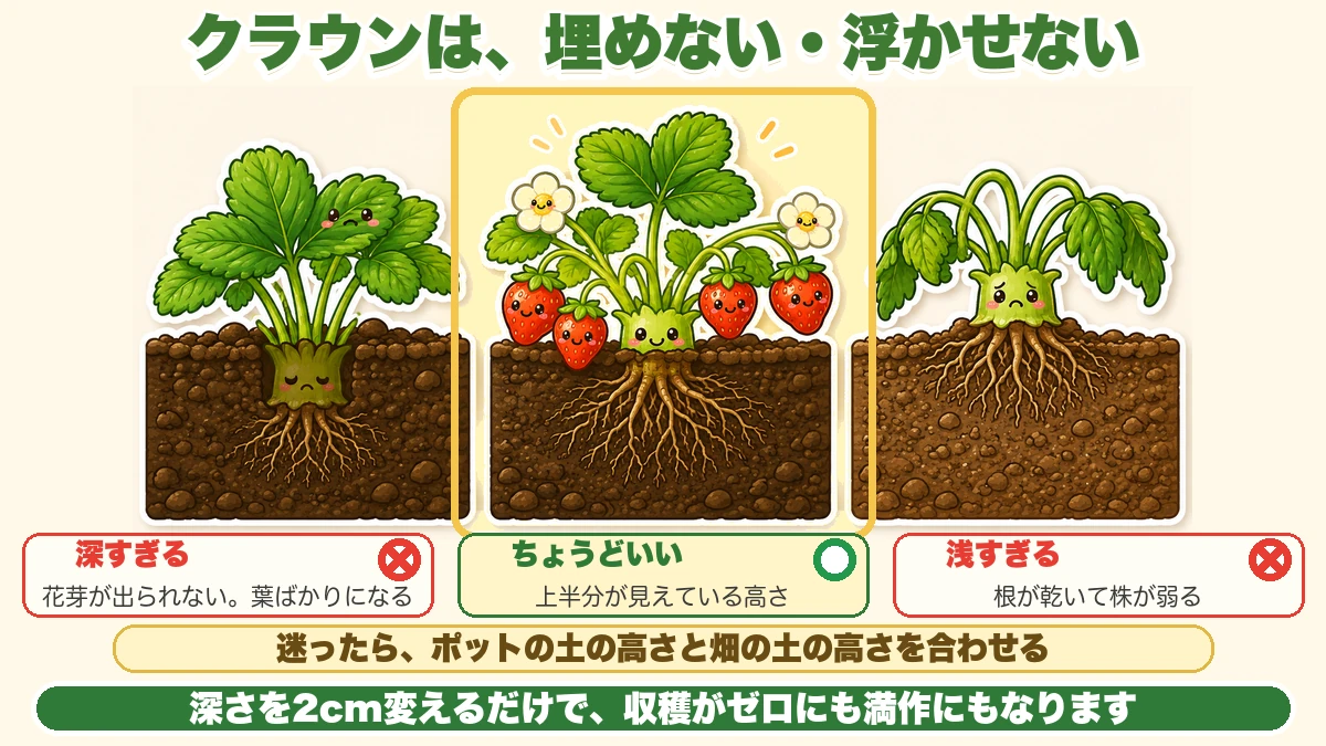 クラウンの深さ