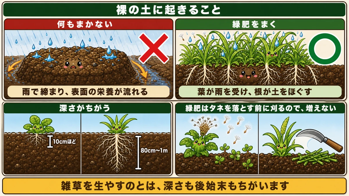 空いたうねで起きること