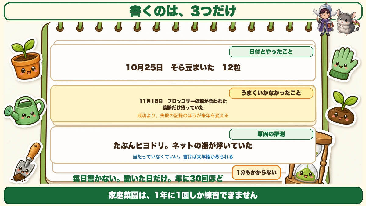 書くのは3つ