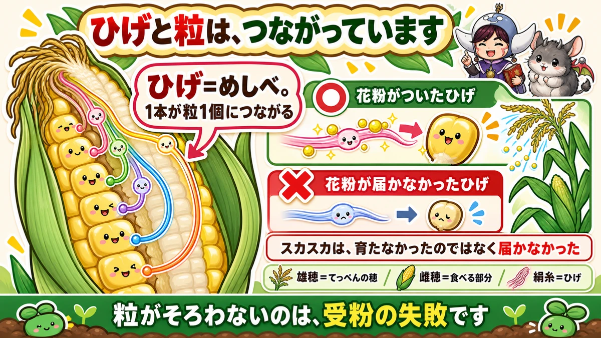 ひげ1本が粒1個