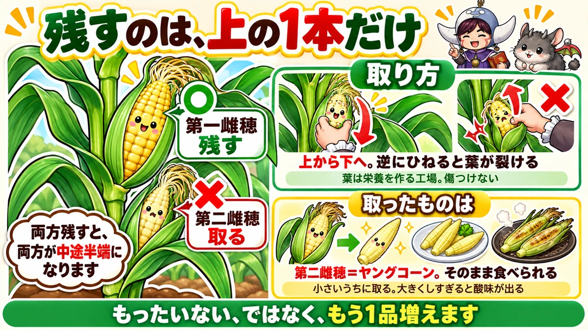 2本目は取ってヤングコーンに