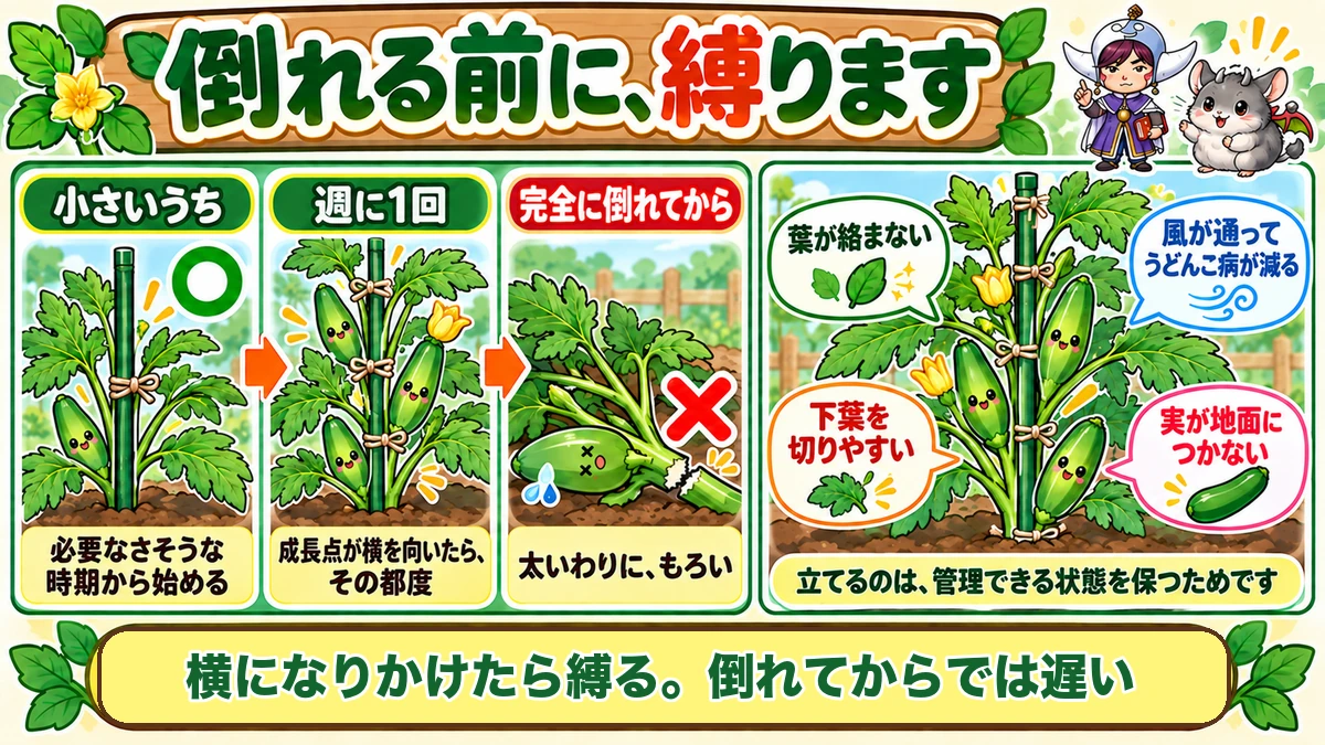 立てて育てる