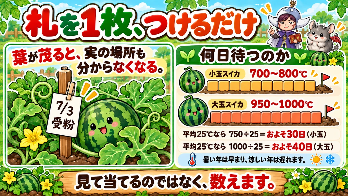 受粉日の札