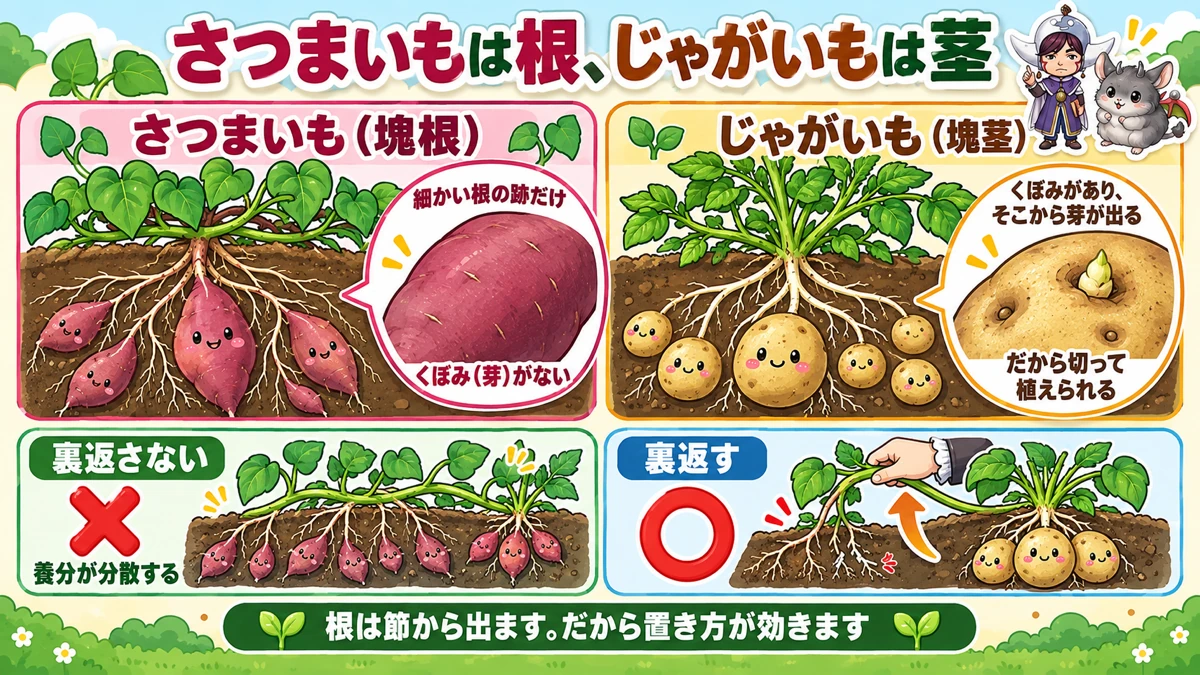 根と茎のちがい