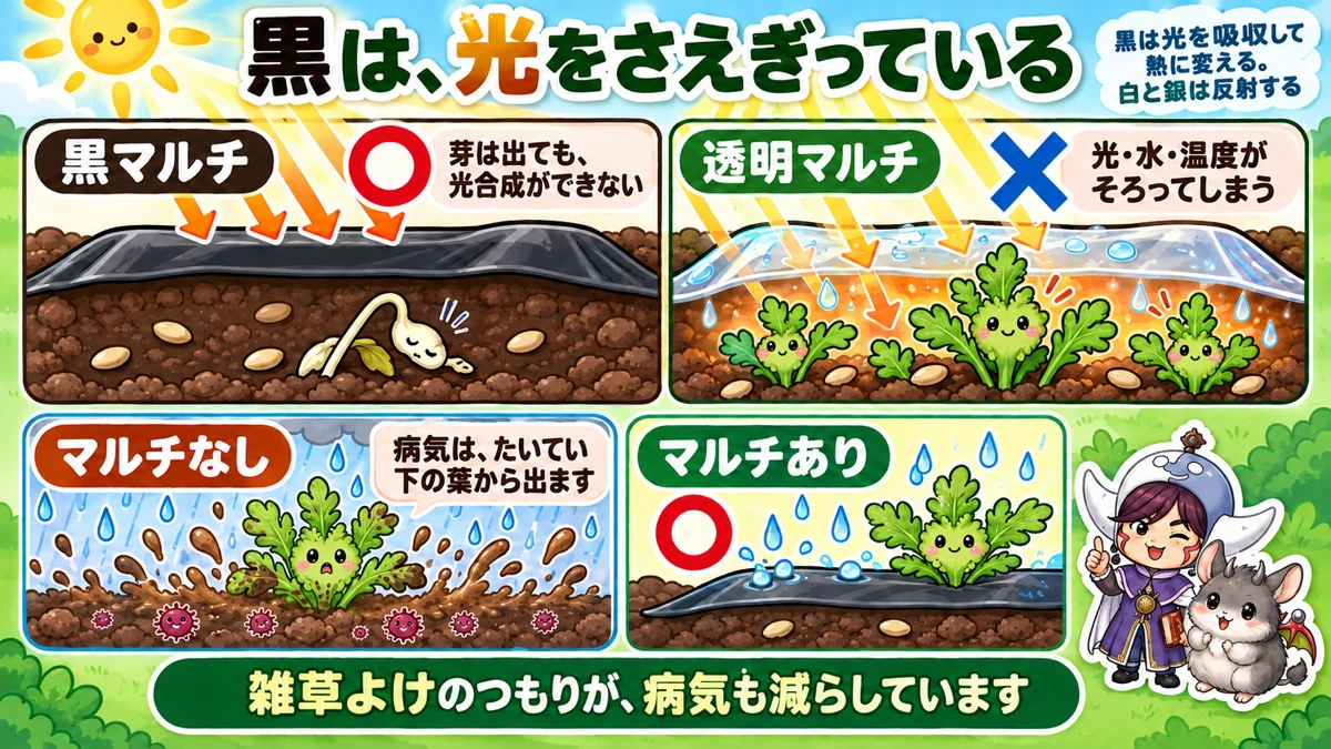 なぜ黒は草が生えないか