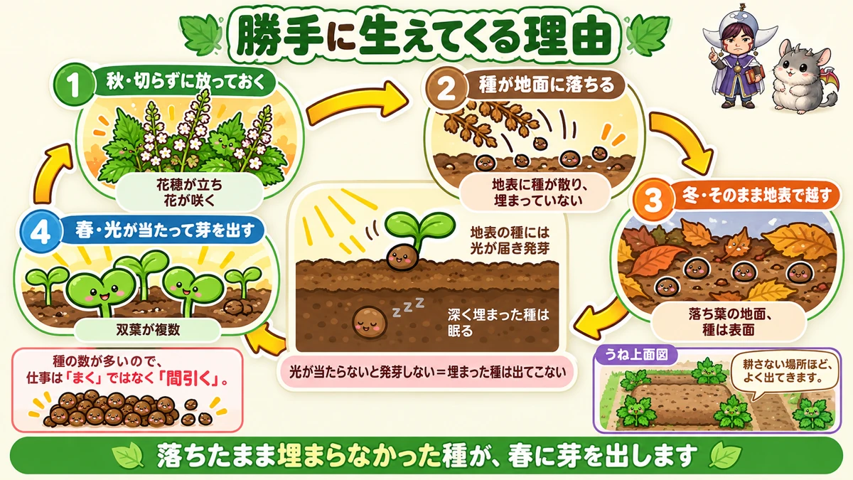 こぼれ種の仕組み