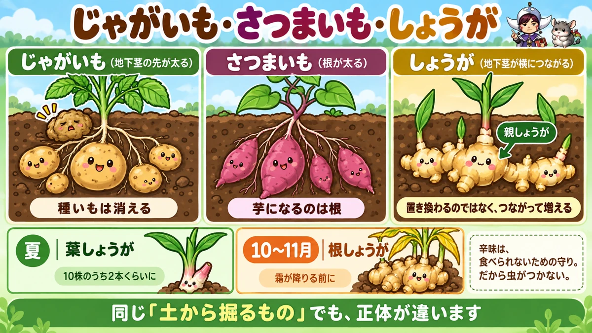 3つのいもの違い