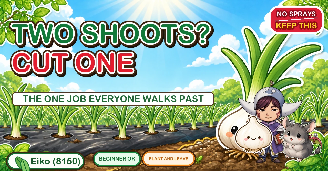 Two shoots from one clove? Cut one