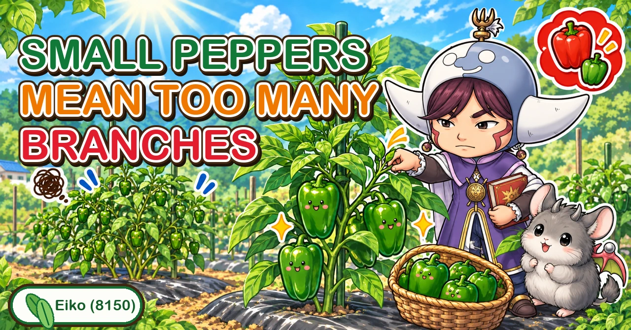 Small peppers mean too many branches