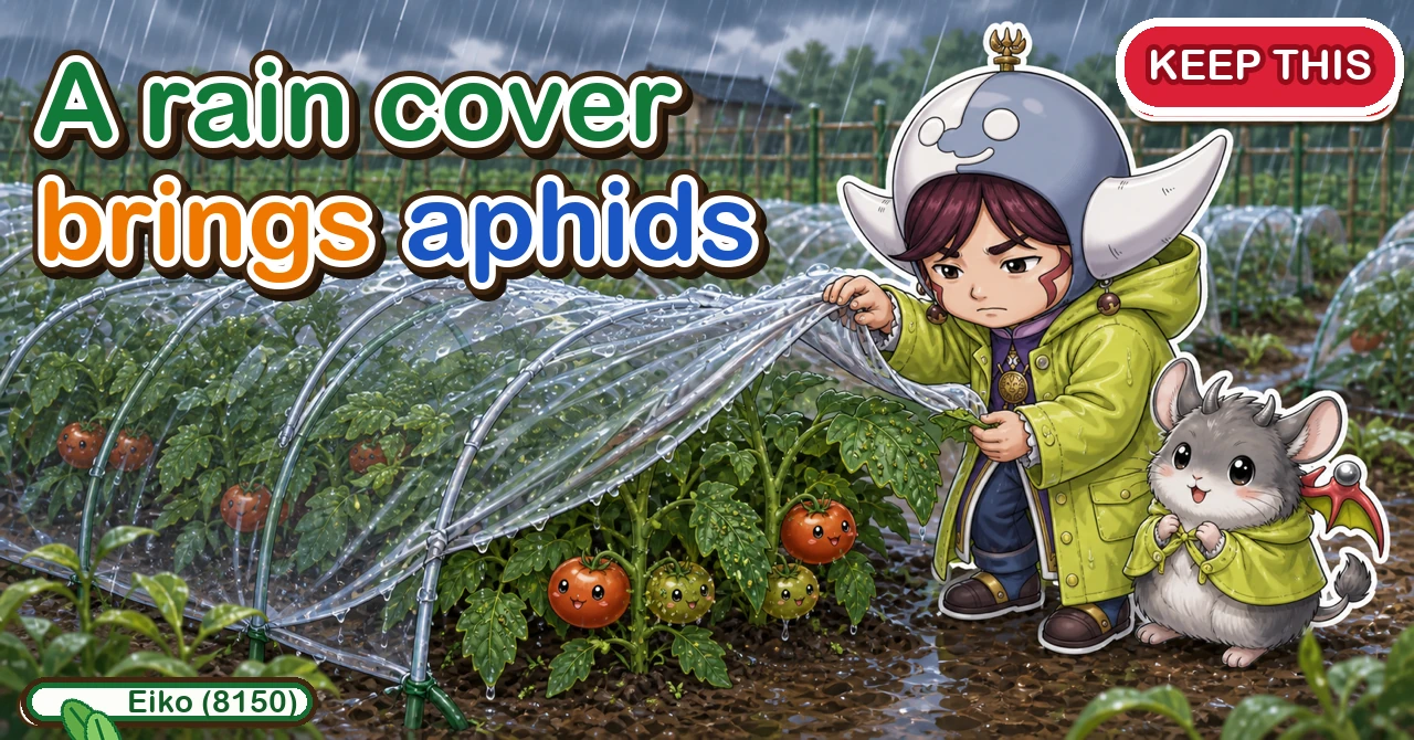A rain cover brings aphids